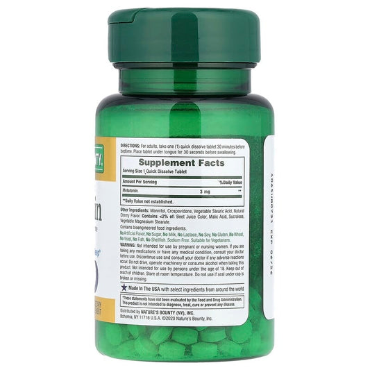 Nature's Bounty Melatonin 3 mg,120 Quick Dissolve Tablets