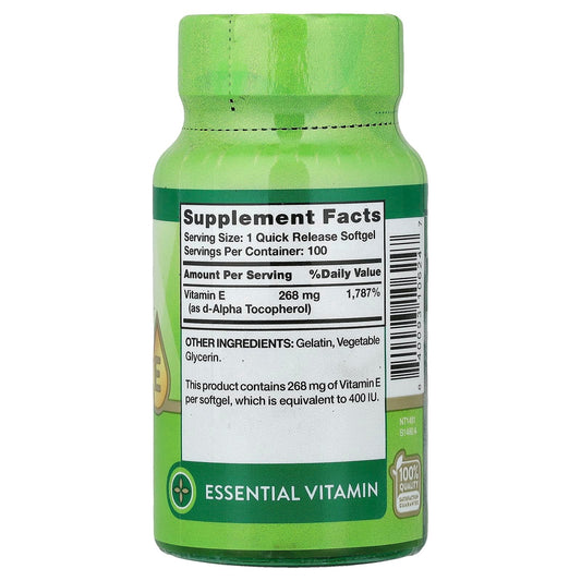 Nature's Truth, Vitamin E 268 mg (400 IU), 100 Quick Release Softgels