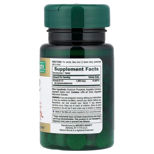 Nature's Bounty Vitamin B12 1000mcg - 100 Tablets