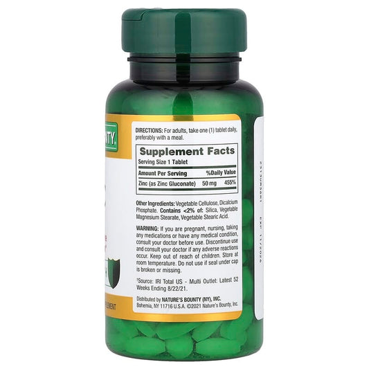 Nature's Bounty Zinc 50mg, 100 Caplets