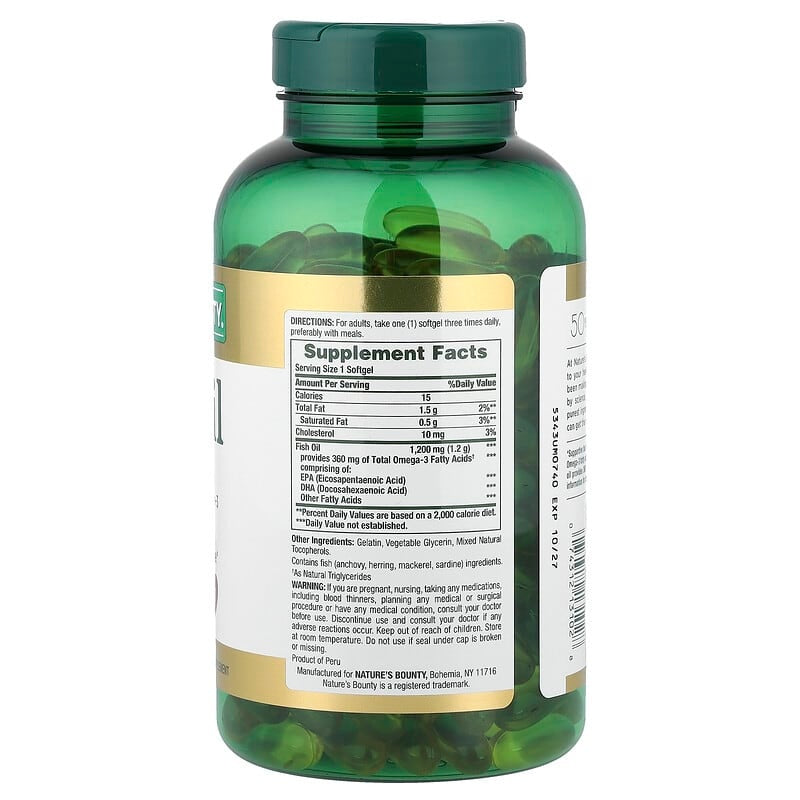 Nature's Bounty Fish Oil 1200mg Plus Omega-3 - 60 Tablets