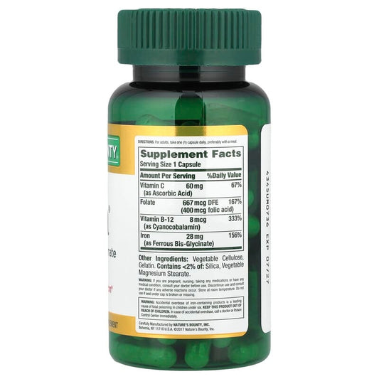Nature's Bounty Gentle Iron 28mg , 90 Capsules
