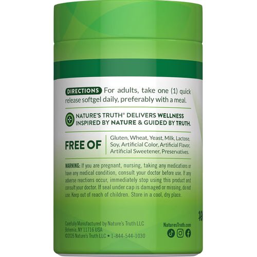 Nature's Truth Vitamin D3 5000 IU (125mcg), 130 Quick Release Softgels
