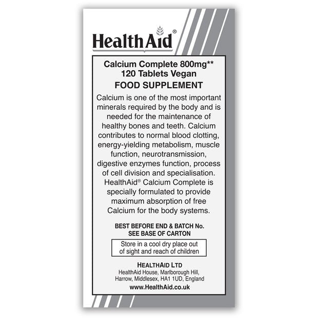 HealthAid Complete Calcium 800mg, 120 Tablets