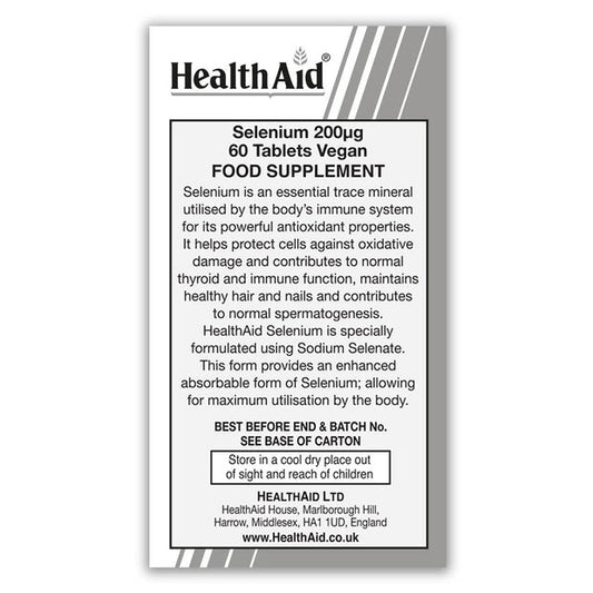 HealthAid Selenium 200mcg, 60 tablets