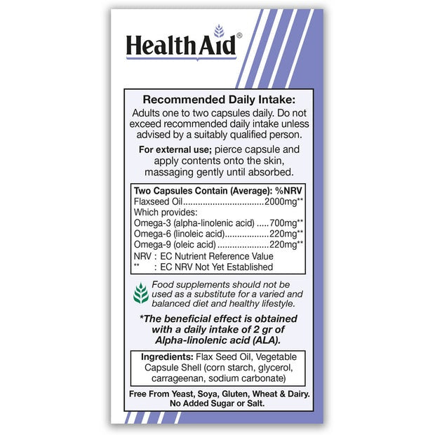 HealthAid Vegan Omega 3-6-9 , 60 Vegan Capsules