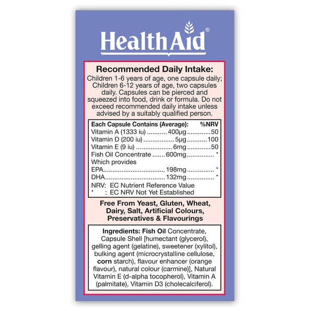 HealthAid KidzOmega (omega-3), 60 Chewable Capsules