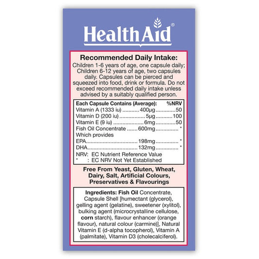 HealthAid KidzOmega (omega-3), 60 Chewable Capsules