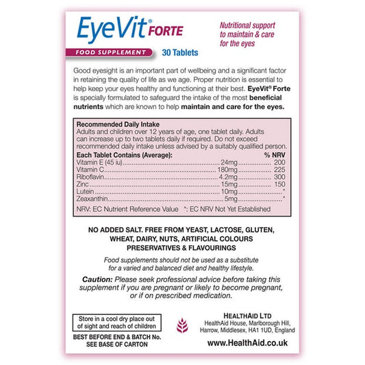 HealthAid EyeVit Forte,30 Tablets