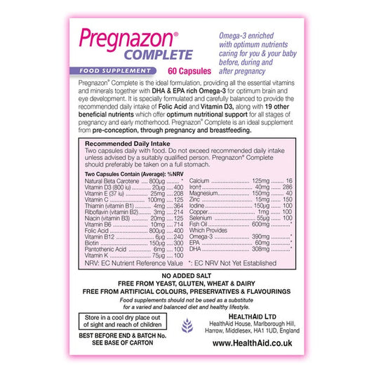 HealthAid Pregnazon Complete Omega-3, 30Capsules