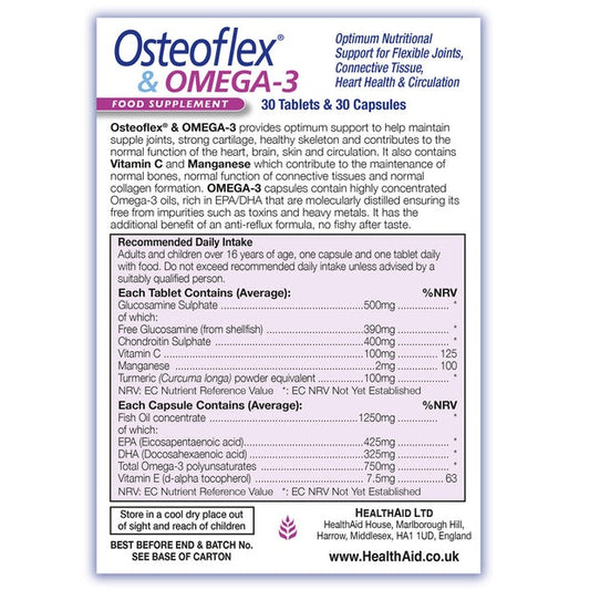 HealthAid Osteoflex & Omega-3,30 Tablets 30 Capsules