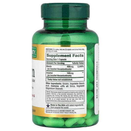 Nature's Bounty Flush Free Niacin 500mg, 120 Capsules