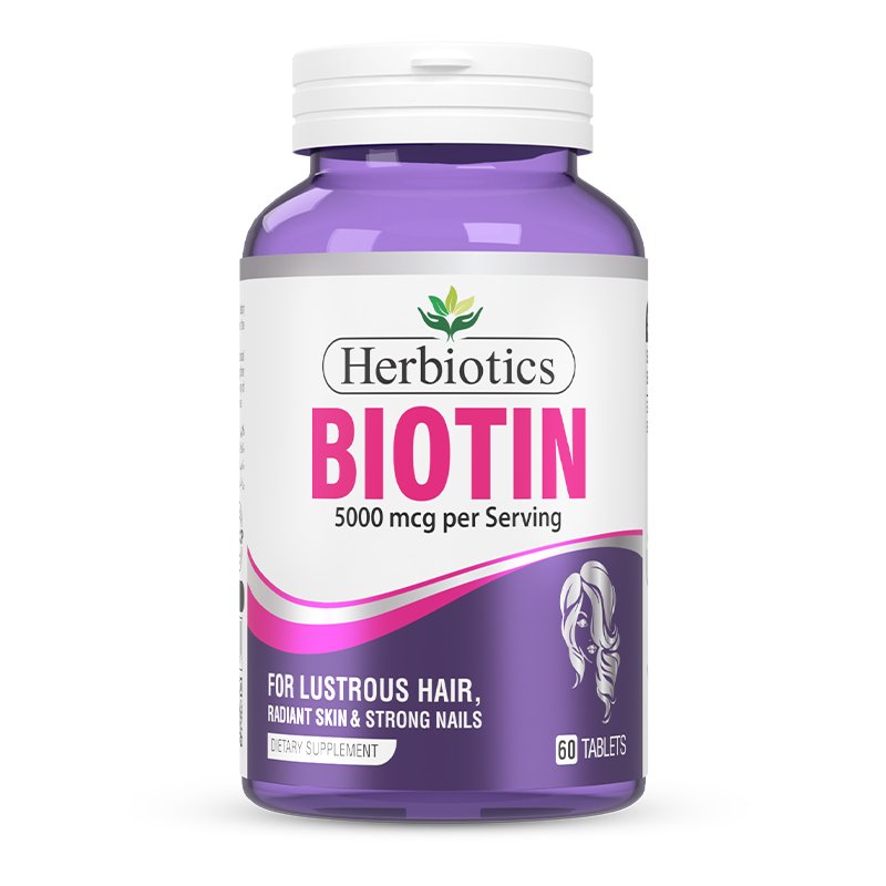 Herbiotics Biotin 5000 mcg,60 Tablets