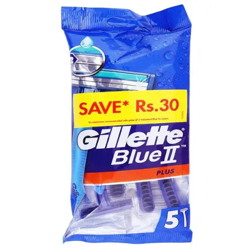 Gillette Blue II Plus Disposable Razor, 5 Pcs