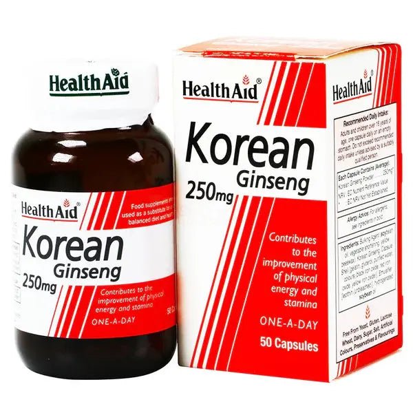 HealthAid Korean Ginseng 250mg,50 Capsules - Passion Pulse