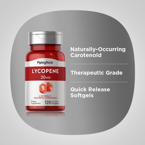Piping Rock Lycopene, 20 mg,Quick Release 120 Softgels