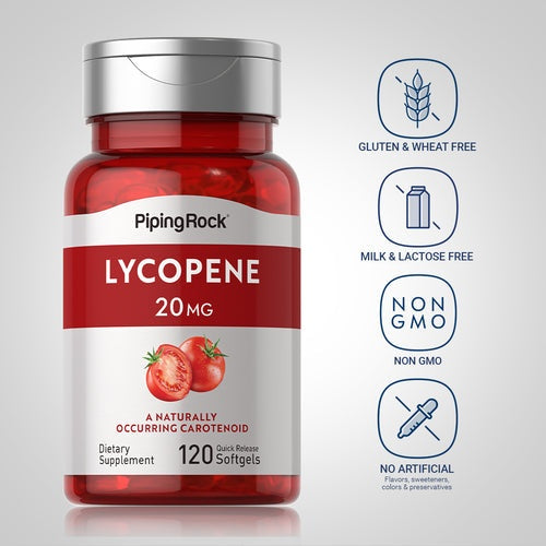 Piping Rock Lycopene, 20 mg,Quick Release 120 Softgels