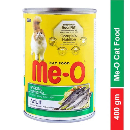 Me-O Canned Adult Cat Food - Sardine in Prawn Jelly, 400g