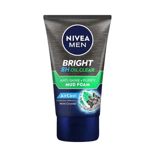 Nivea Men Bright 8H Oil Clear Anti-Shine + Purify Mud Foam, 100 ml