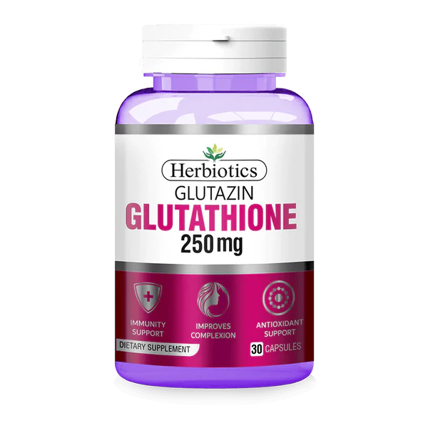 Herbiotics Glutazin (Glutathione) 250mg,30 Capsules - Passion Pulse