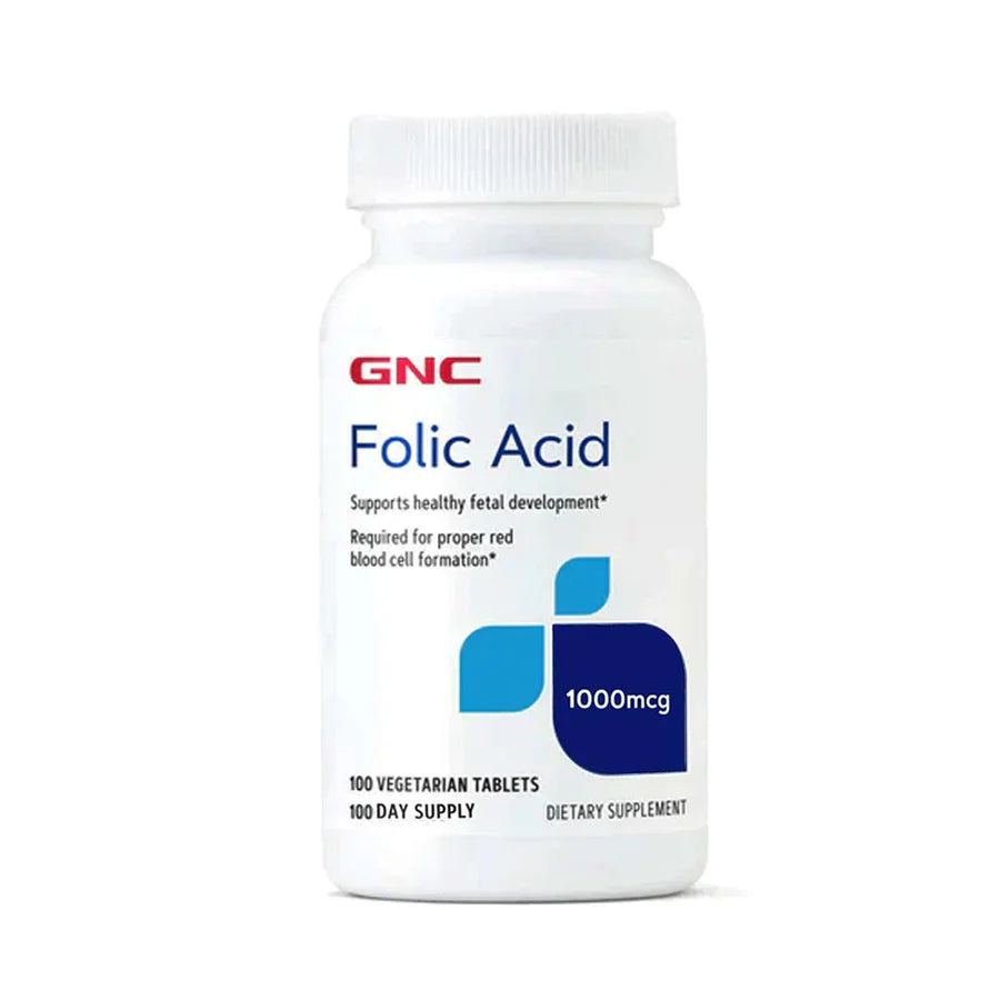 GNC Folic Acid 1000mcg, 100 Tablets - Passion Pulse