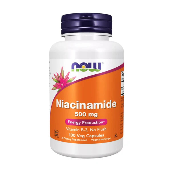 NOW Niacinamide B-3 500mg, 100 Veg Capsules - Passion Pulse