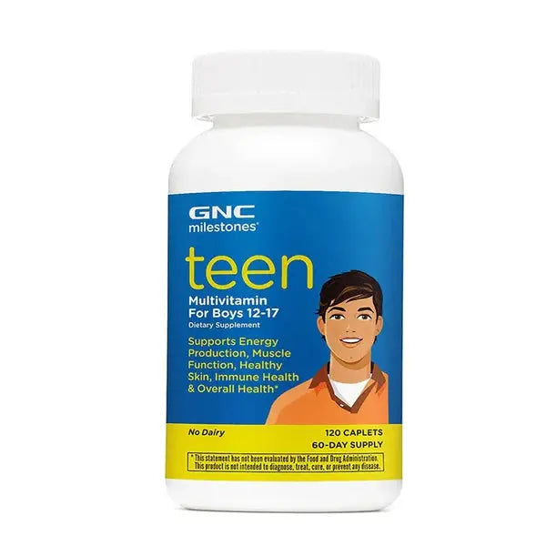 GNC Milestones Teen Multivitamin for Boys 12-17, 120 Caplets GNC