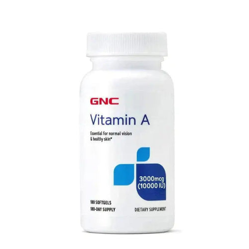 GNC Vitamin A 3000mcg 10000 IU, 180 Caplets GNC