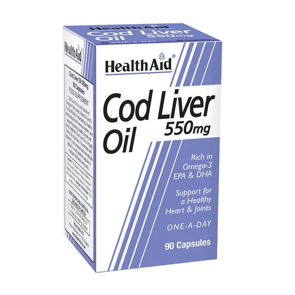 HealthAid Cod Liver Oil 550 mg,90 Capsules - Passion Pulse