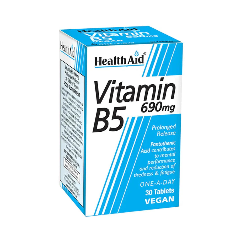 HealthAid Vitamin B5 (Calcium Pantothenate) , 30 Tablets - Passion Pulse