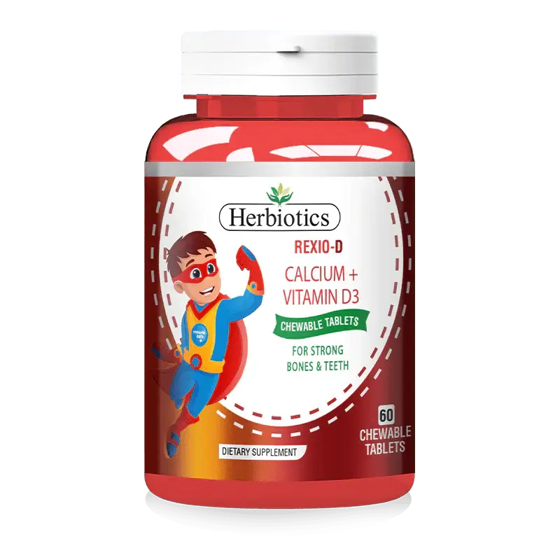 Herbiotics Rexio-D (Calcium + Vitamin D3), 60 Caplets Herbiotics
