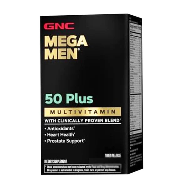 GNC Mega Men 50 Plus Multivitamin,60 Caplets - Passion Pulse