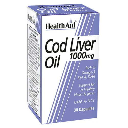 HealthAid Cod Liver Oil 1000 mg,30 Capsules - Passion Pulse