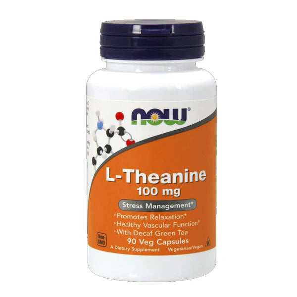 NOW L-Theanine 100mg, 90 Veg Capsules - Passion Pulse