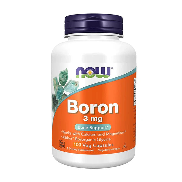 NOW Boron 3mg, 100 Veg Capsules - Passion Pulse