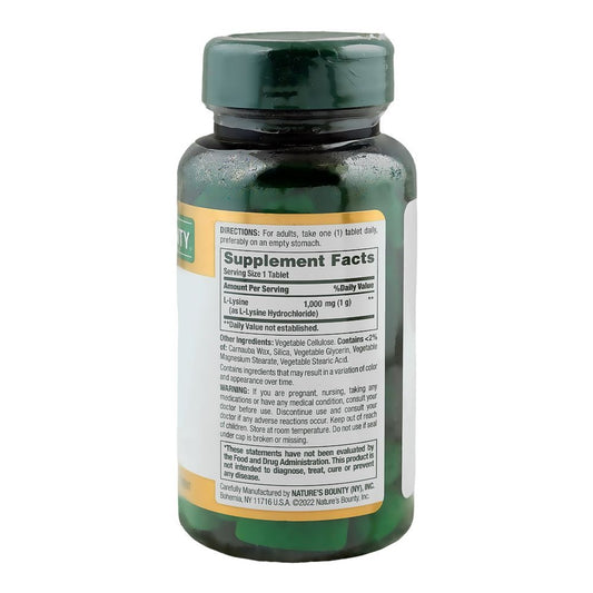 Nature's Bounty L-Lysine ,  60 Tablets
