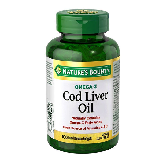 Nature's Bounty Omega-3 Cod Liver Oil, 100 Softgels