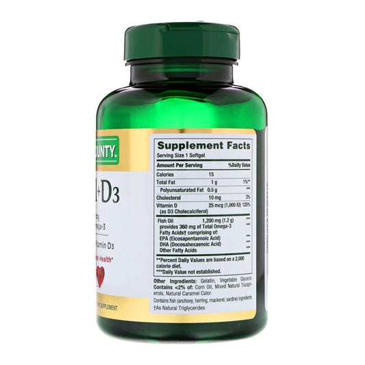 Nature's Bounty Fish Oil + D3 -1000 IU 90 softgels
