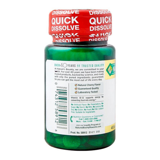 Nature's Bounty B12 Quick Dissolve 5000mcg , 40 Tablets
