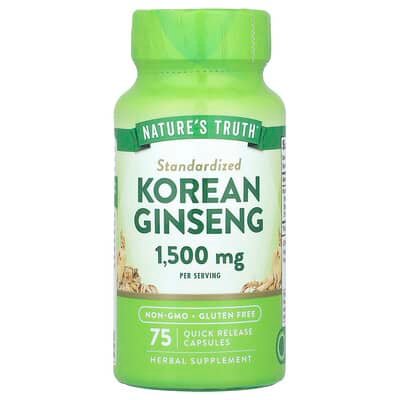 Nature's Truth Korean Ginseng 1500mg, 75 Quick Release Capsules