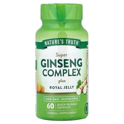 Nature's Truth Super Ginseng Complex Plus Royal Jelly, 60 Quick Release Capsules