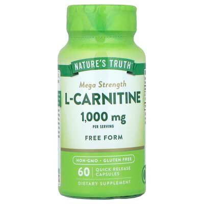 Nature's Truth L-Carnitine 1000 mg, 60 Quick Release Capsules