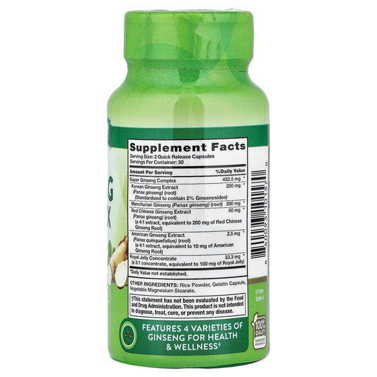 Nature's Truth Super Ginseng Complex Plus Royal Jelly, 60 Quick Release Capsules