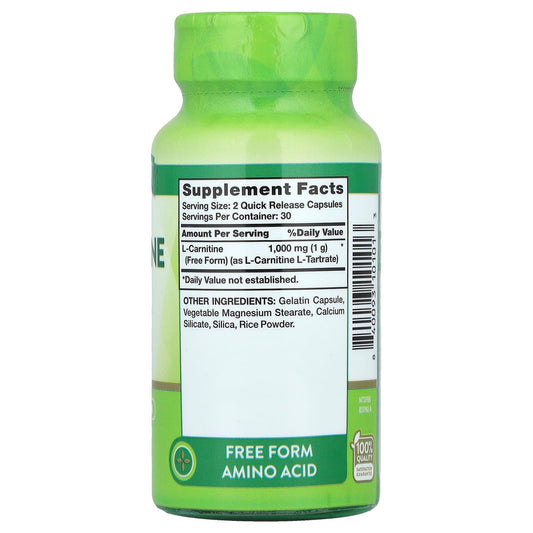 Nature's Truth L-Carnitine 1000 mg, 60 Quick Release Capsules