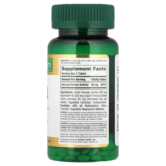 Nature's Bounty Iron 65mg , 100 Tablets