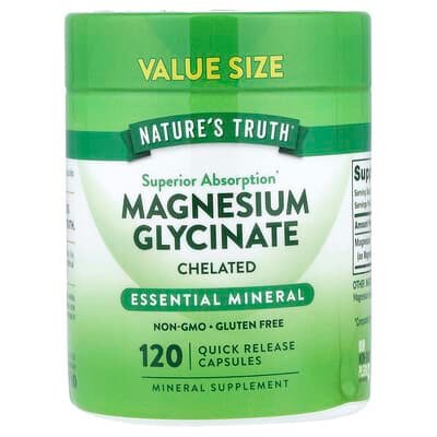Nature's Truth, Magnesium Glycinate, Chelated, 120 Quick Release Capsules