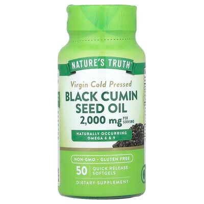 Nature's Truth Black Cumin Seed Oil 2000mg, 50 Quick Release Softgels