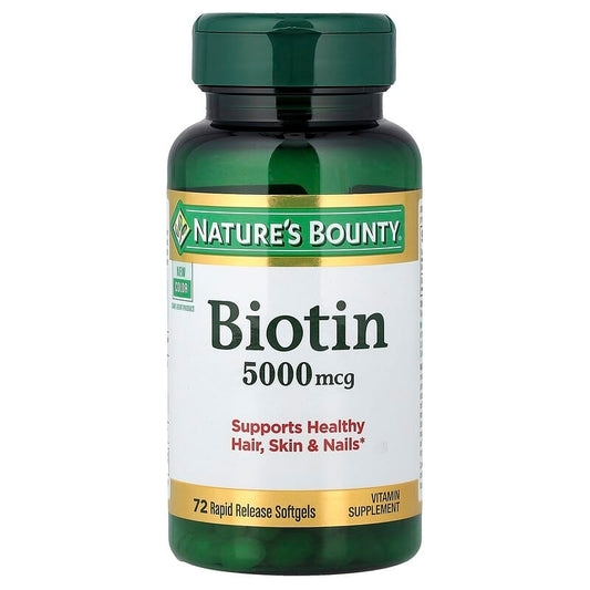 Nature's Bounty Biotin 5000 mcg, 72 Softgels
