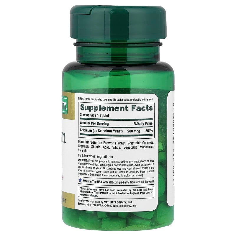 Nature's Bounty Selenium 200 mcg,100 Tablets