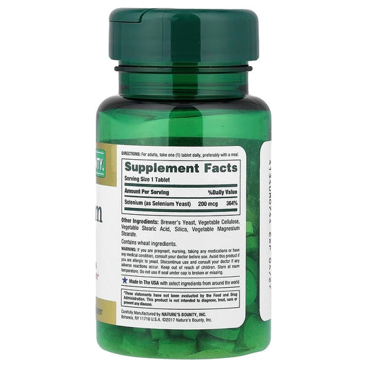 Nature's Bounty Selenium 200 mcg,100 Tablets